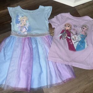 Disney Frozen Pastel Blue & Lavender Dress and Tee Set